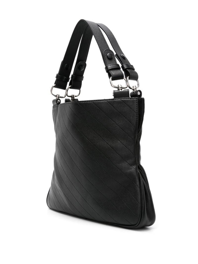 Black Blonde Small Leather Tote Bag