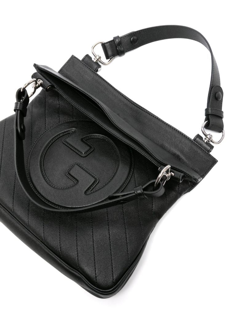 Black Blonde Small Leather Tote Bag