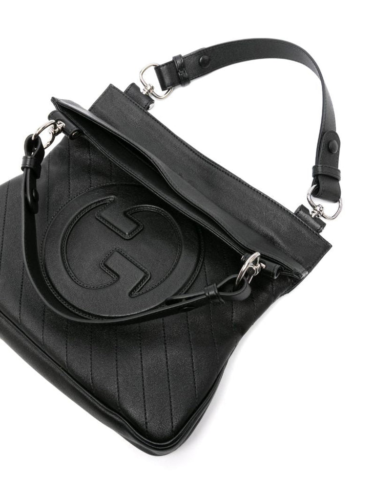 Black Blonde Small Leather Tote Bag