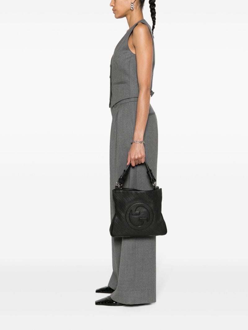 Black Blonde Small Leather Tote Bag