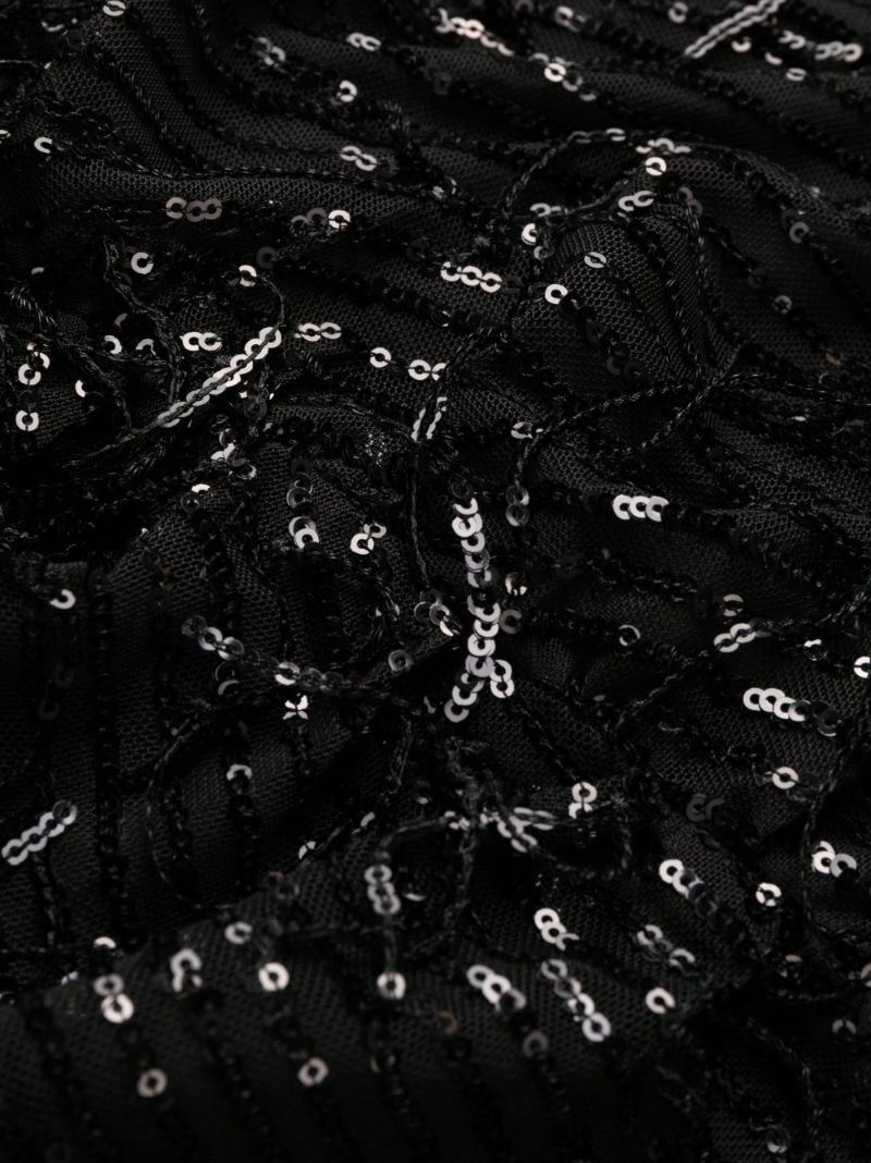 Black Sequin-embellished Mini Dress