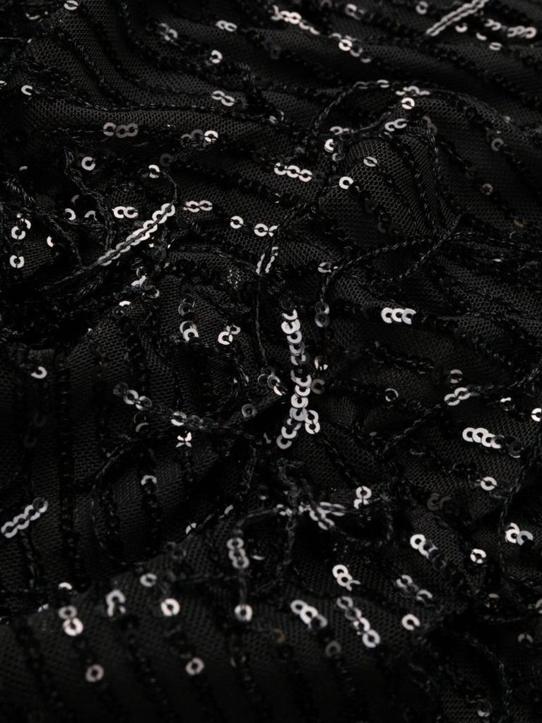 Black Sequin-embellished Mini Dress