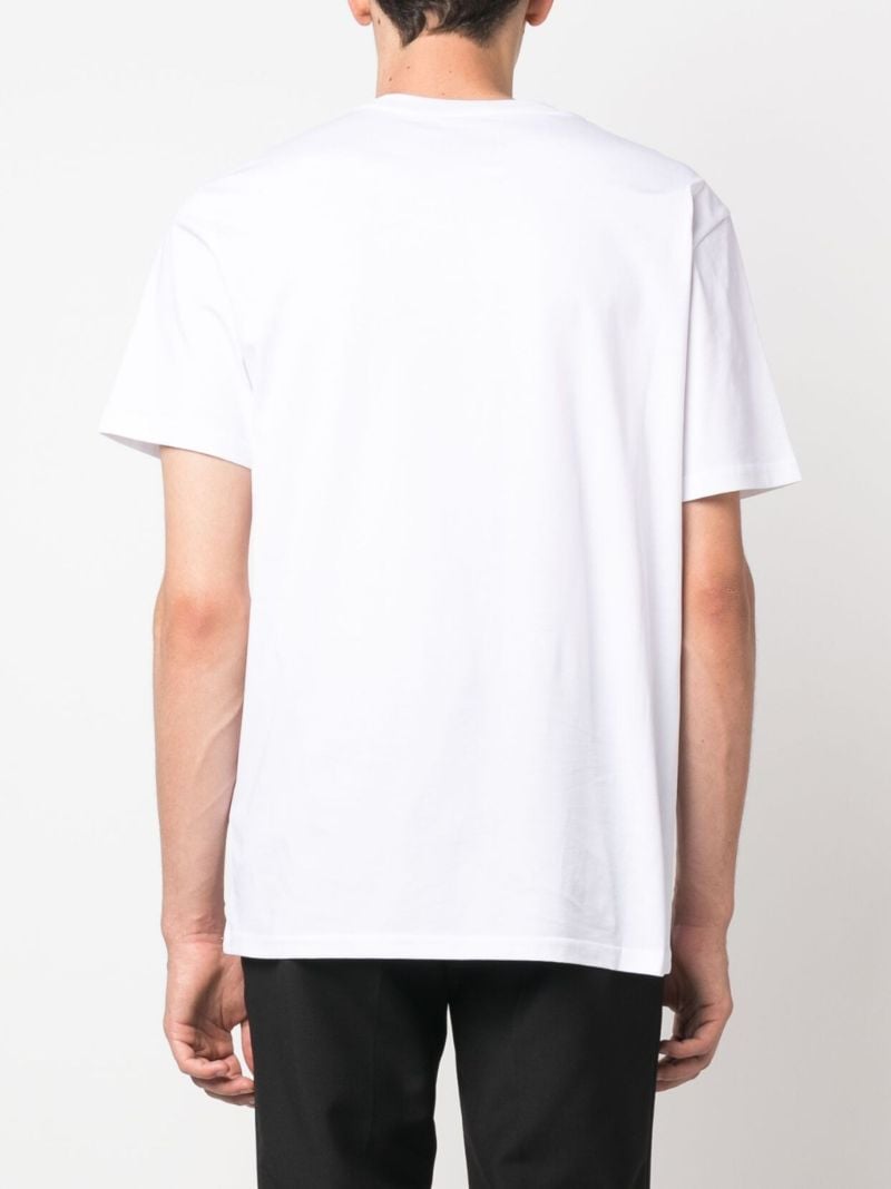 White Teddy Bear-patch Cotton T-shirt