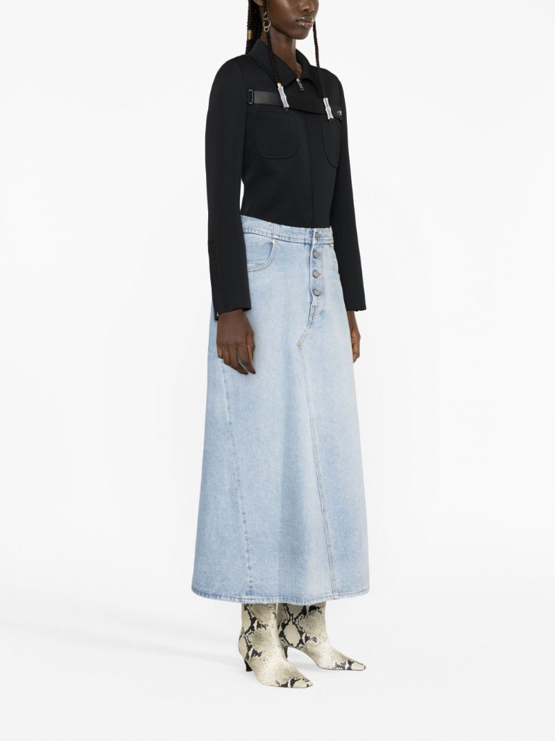 Blue High Waisted Denim Skirt