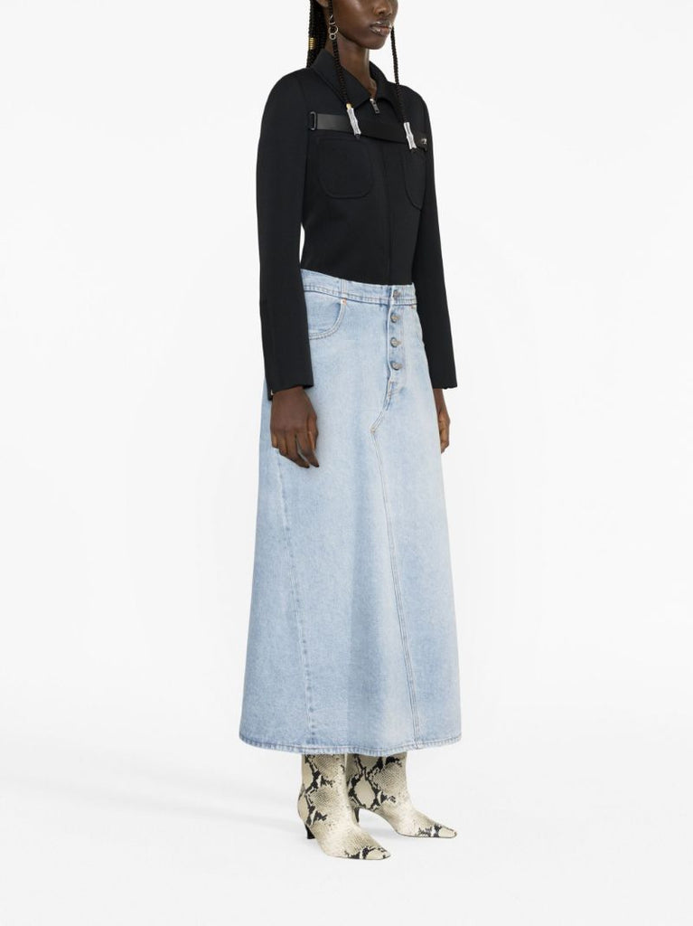 Blue High Waisted Denim Skirt