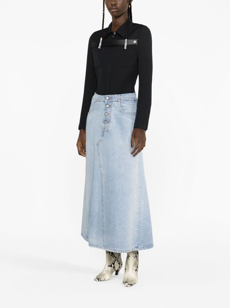 Blue High Waisted Denim Skirt