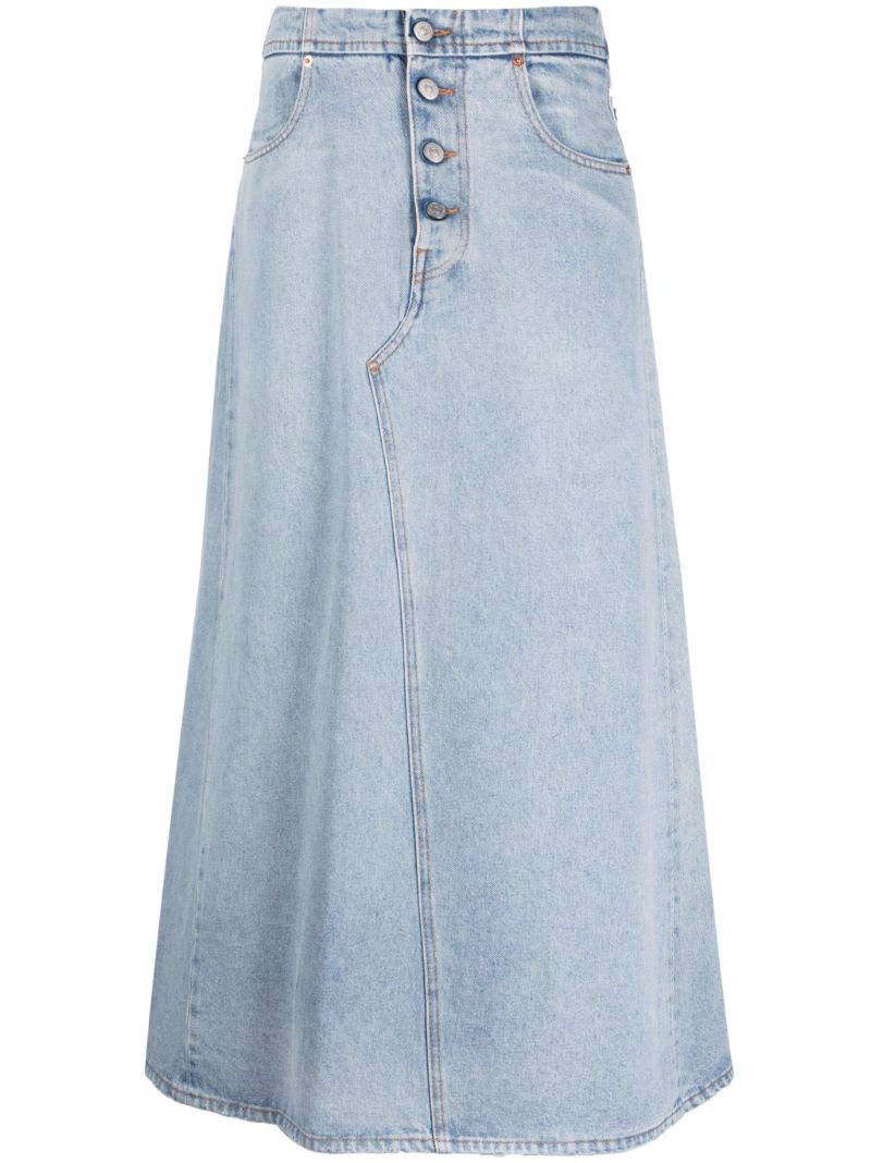 Blue High Waisted Denim Skirt