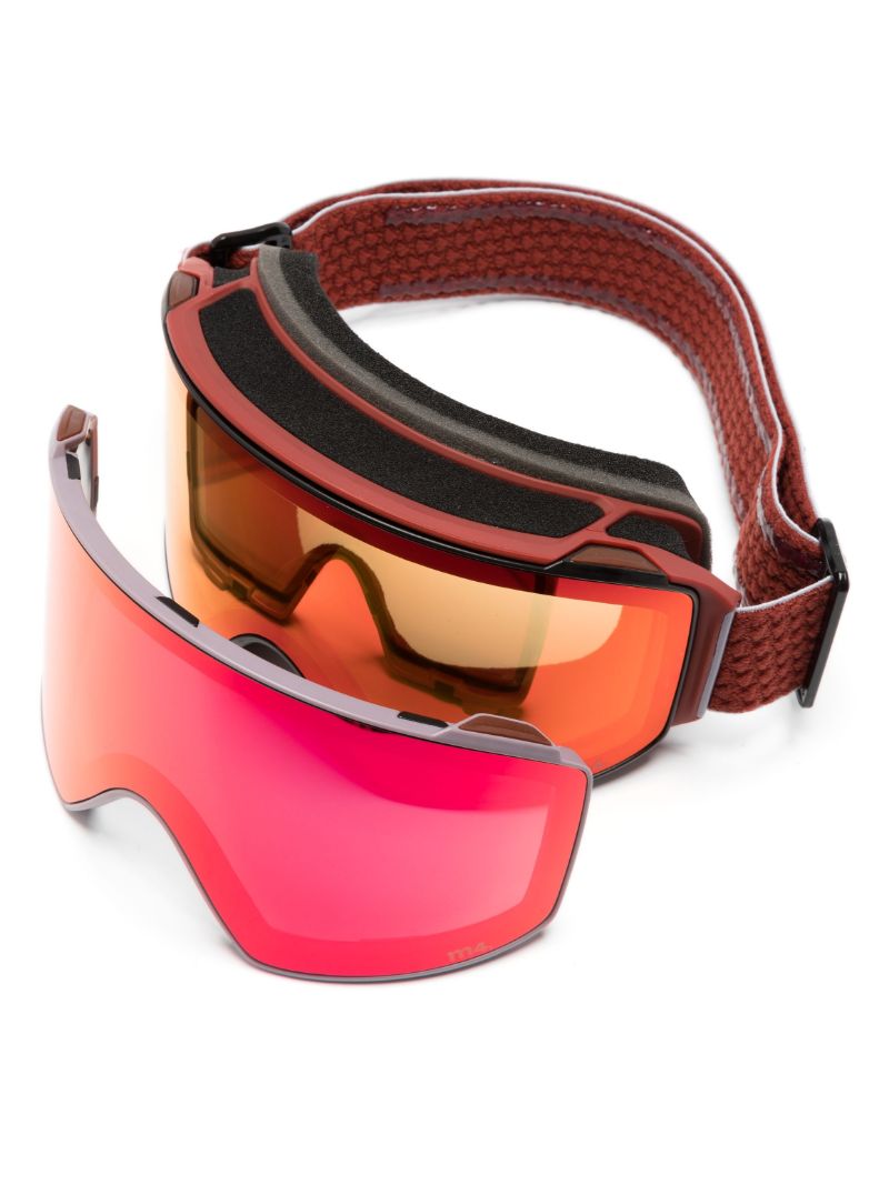 Red M4 Mirrored Ski Goggles
