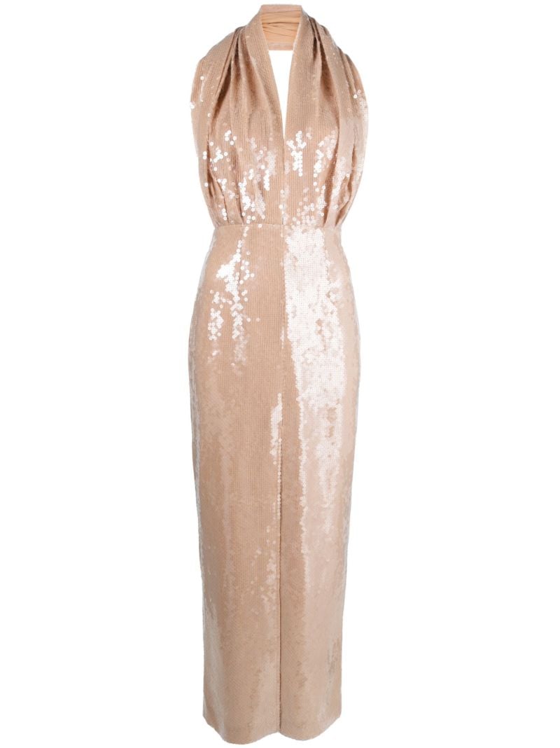 Neutral Vesper Sequin-embellished Dress