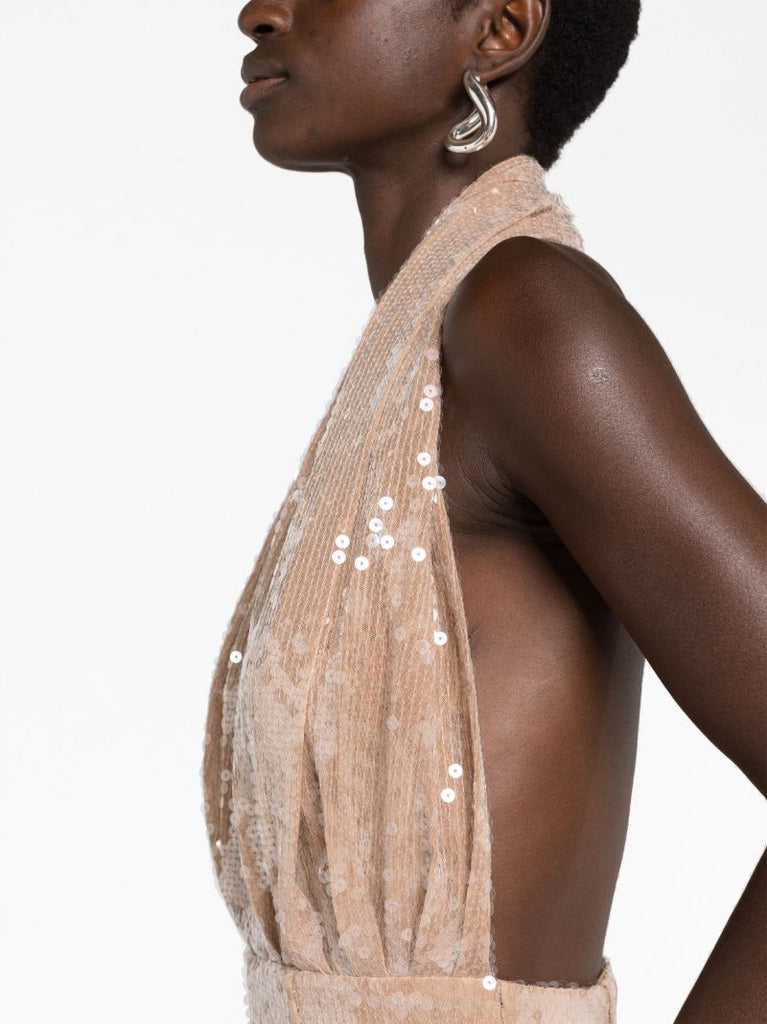 Neutral Vesper Sequin-embellished Dress