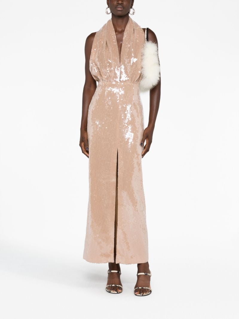 Neutral Vesper Sequin-embellished Dress
