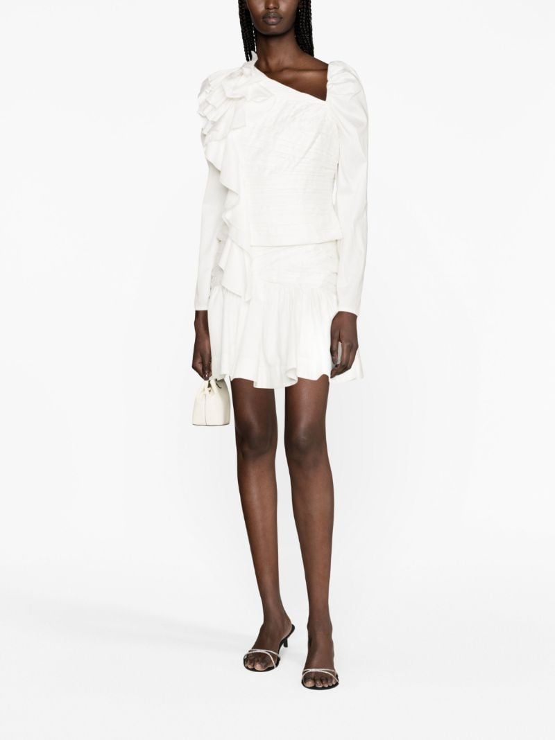 Neutral Adelia Ruffled Cotton Top