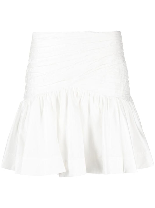Neutral Carrie Cotton Mini Skirt