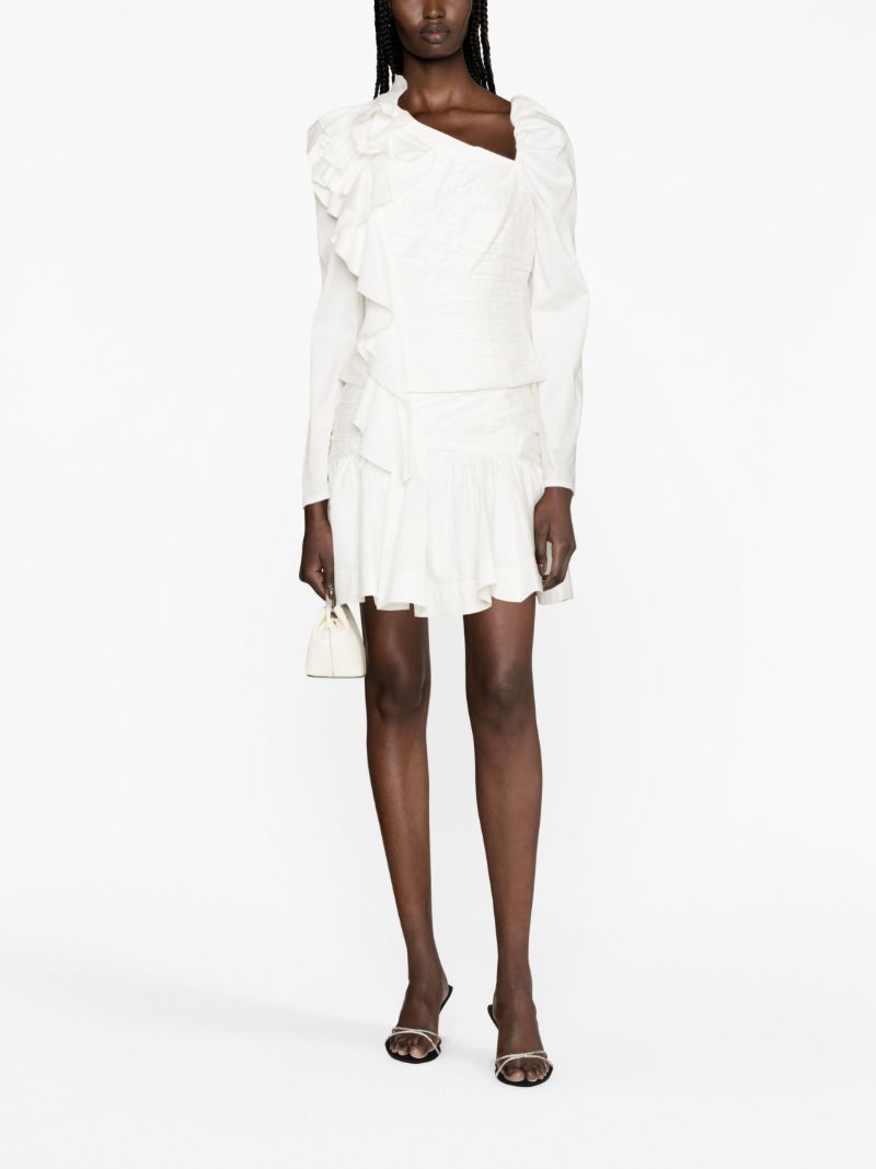 Neutral Carrie Cotton Mini Skirt
