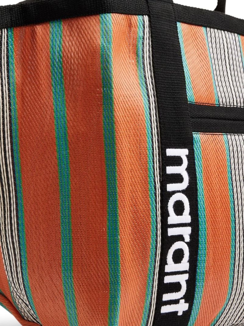 Orange Darwen Striped Tote Bag
