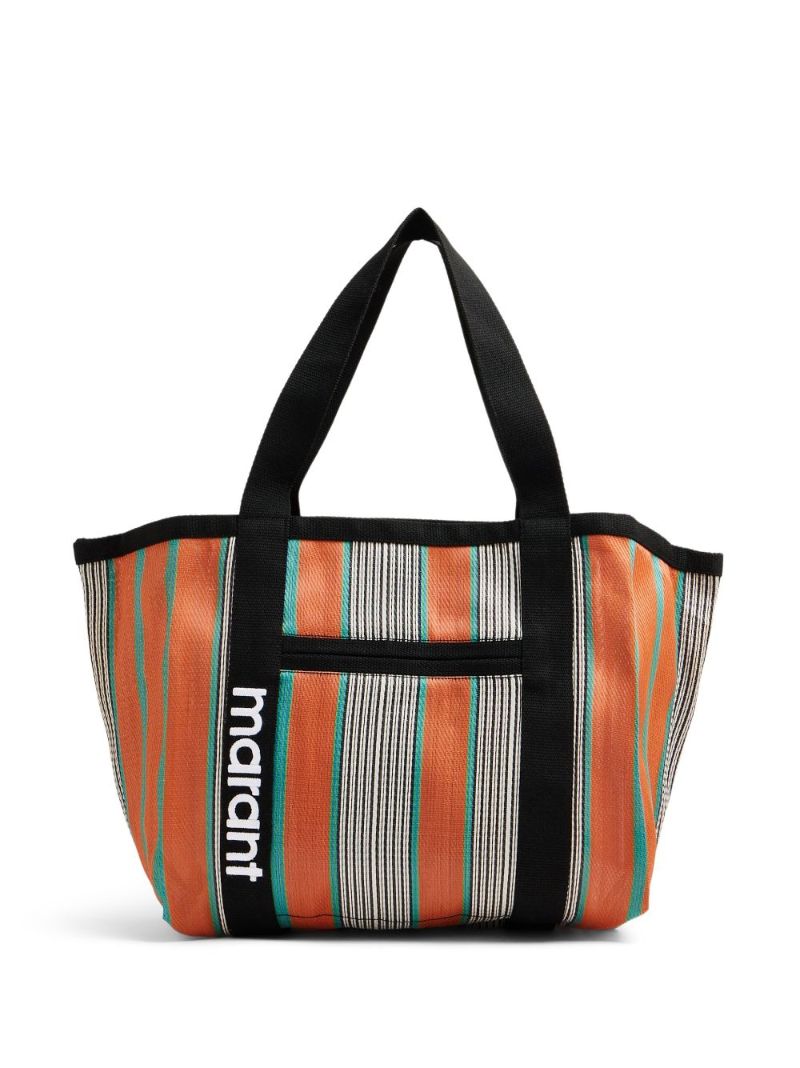 Orange Darwen Striped Tote Bag