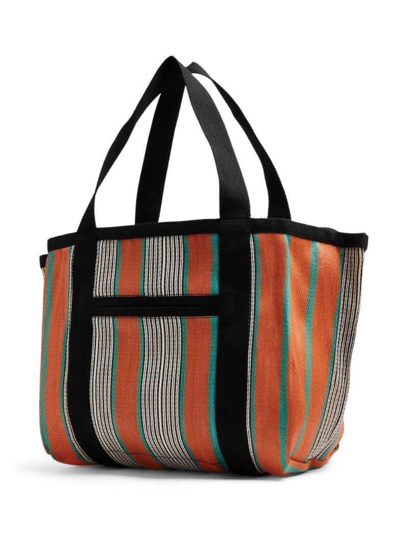 Orange Darwen Striped Tote Bag