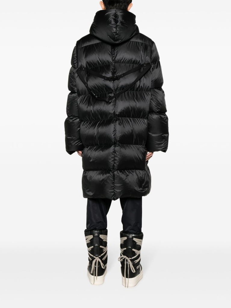 Black Gimp Down Hooded Coat