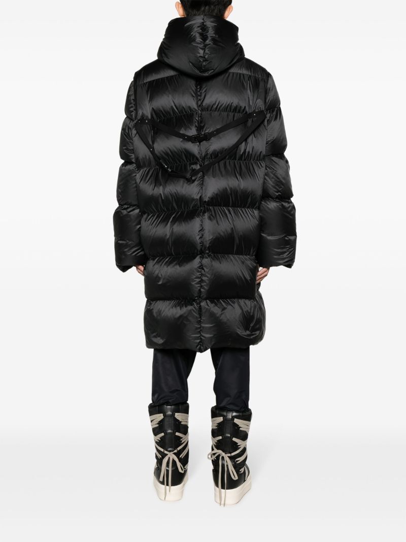 Black Gimp Down Hooded Coat
