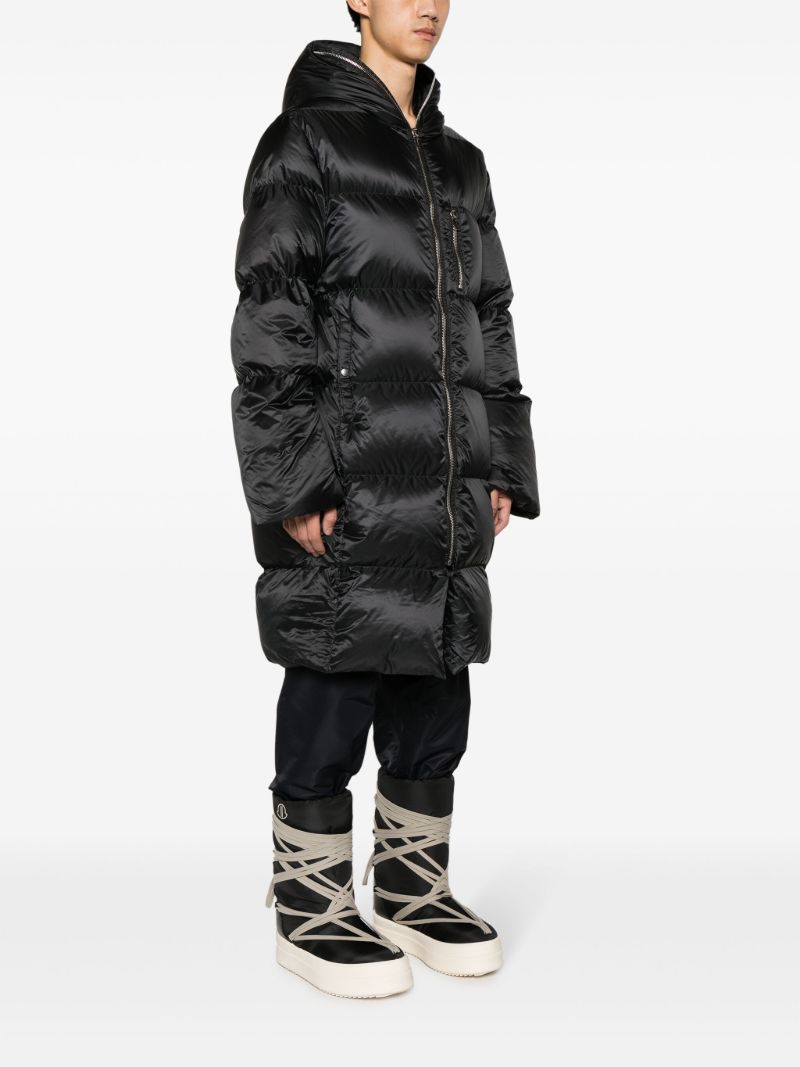 Black Gimp Down Hooded Coat