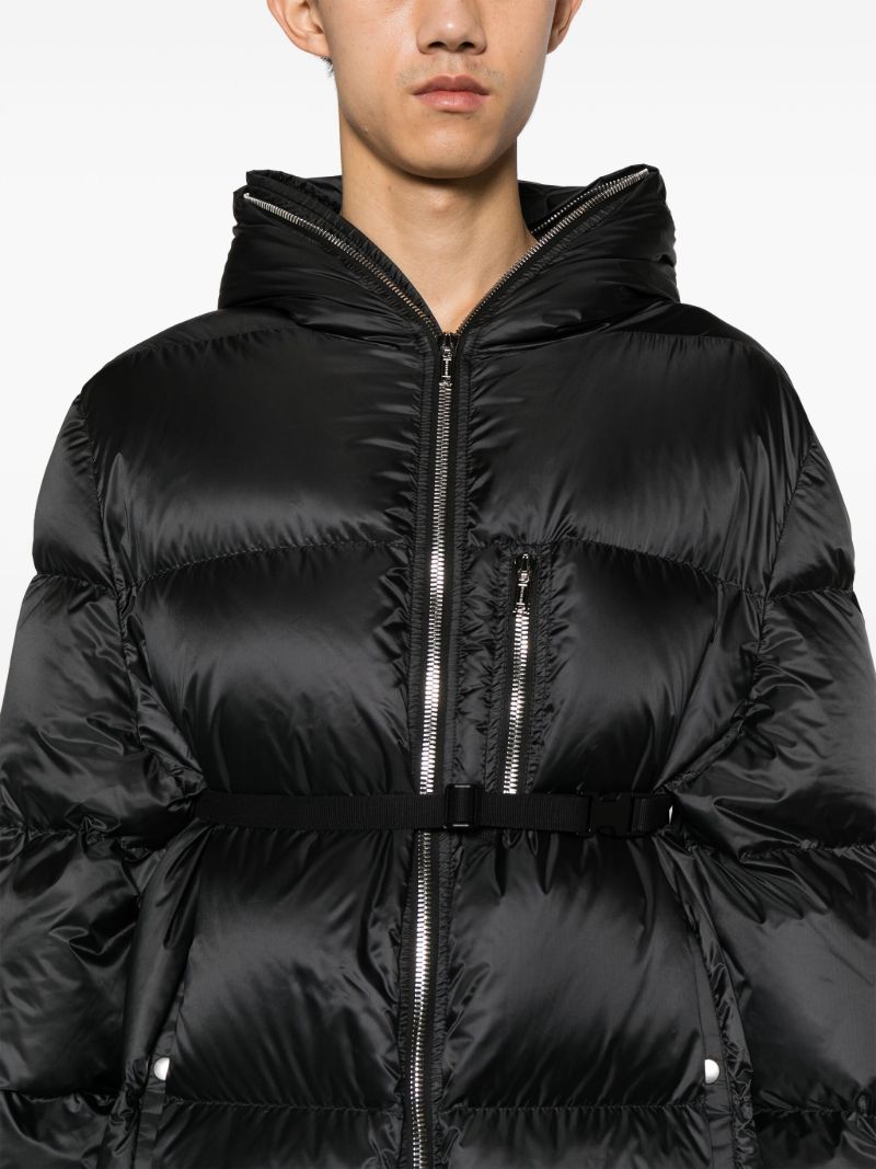 Black Gimp Down Hooded Coat