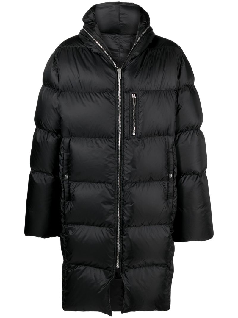 Black Gimp Down Hooded Coat