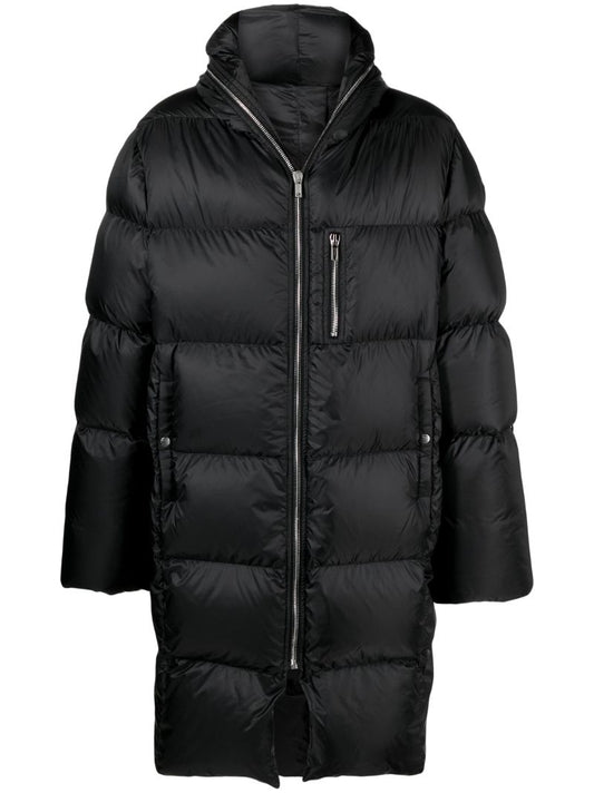 Black Gimp Down Hooded Coat