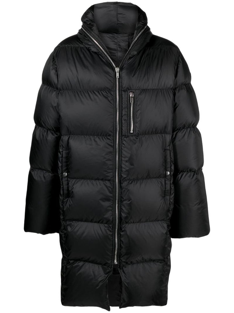 Black Gimp Down Hooded Coat