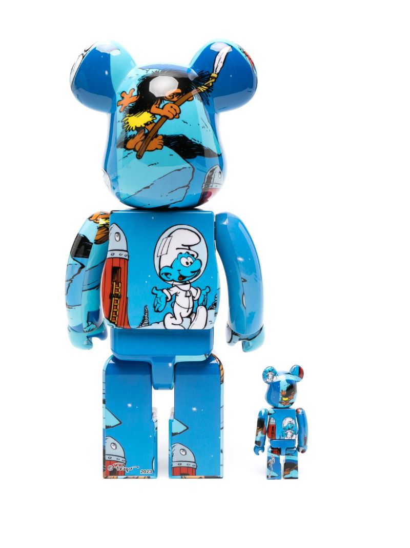 Blue Bearbrick the Astrosmurf 100% and 400% Set