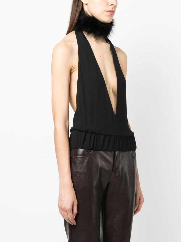 Black Salina Halterneck Top