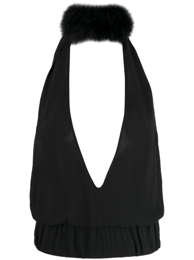 Black Salina Halterneck Top