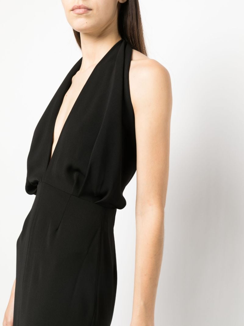 Black Feather-trimmed Maxi Dress