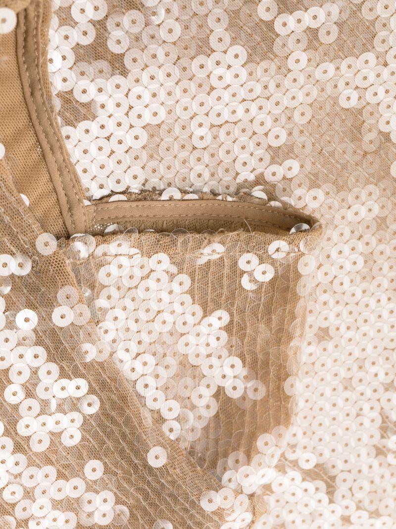 Neutral Solaria Sequin Embellished Minidress