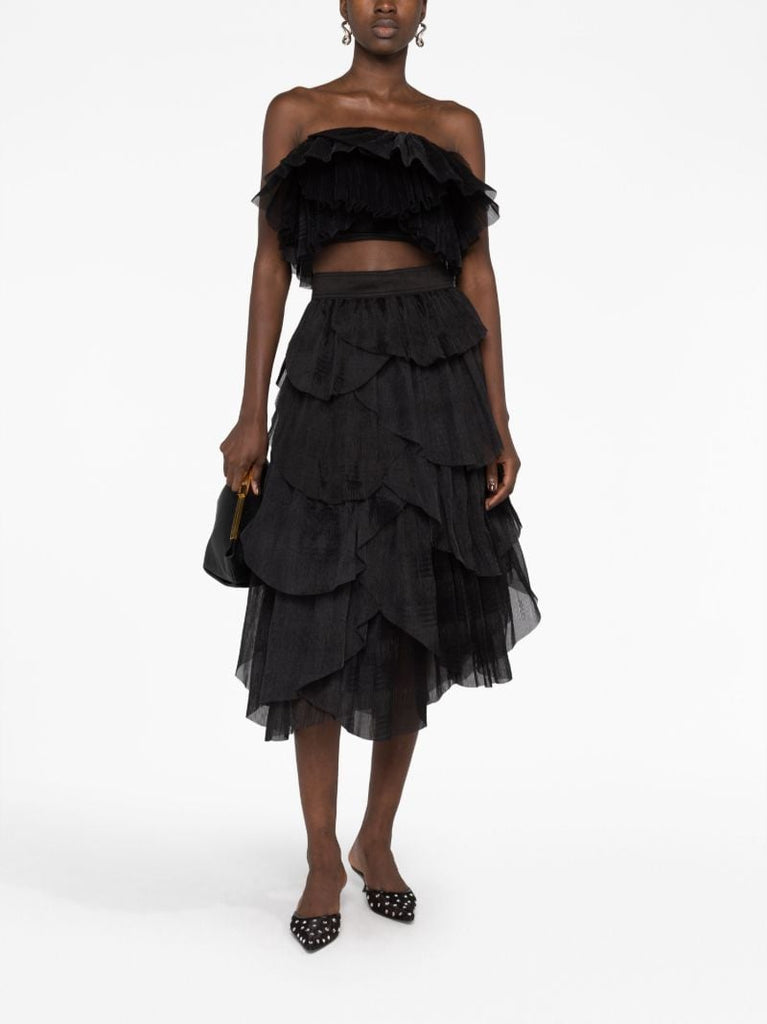 Black Elsie Tulle Bandeau Top