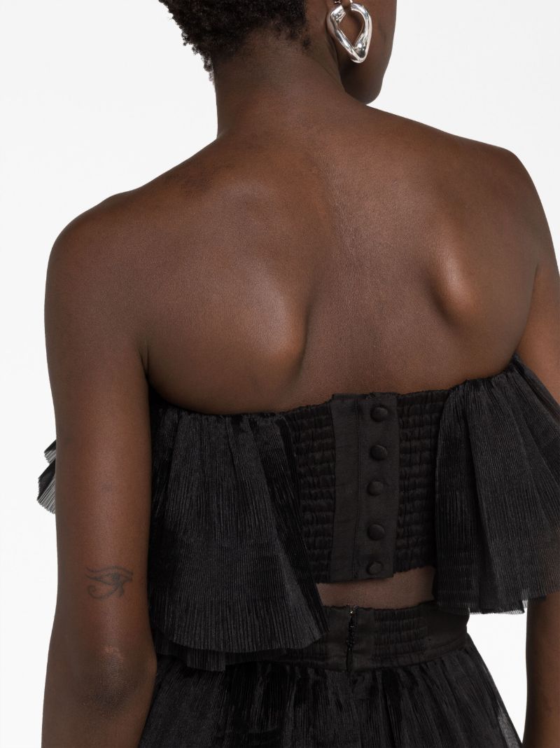 Black Elsie Tulle Bandeau Top