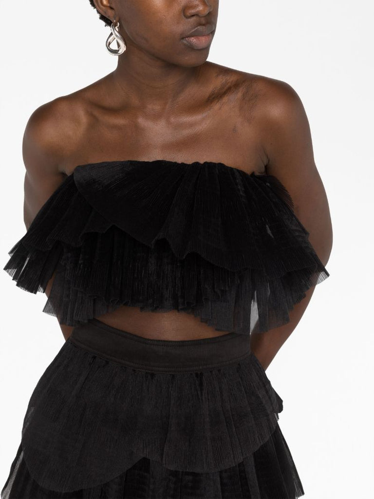 Black Elsie Tulle Bandeau Top