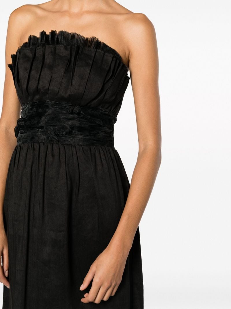 Black Whisper Pleated Midi Dress