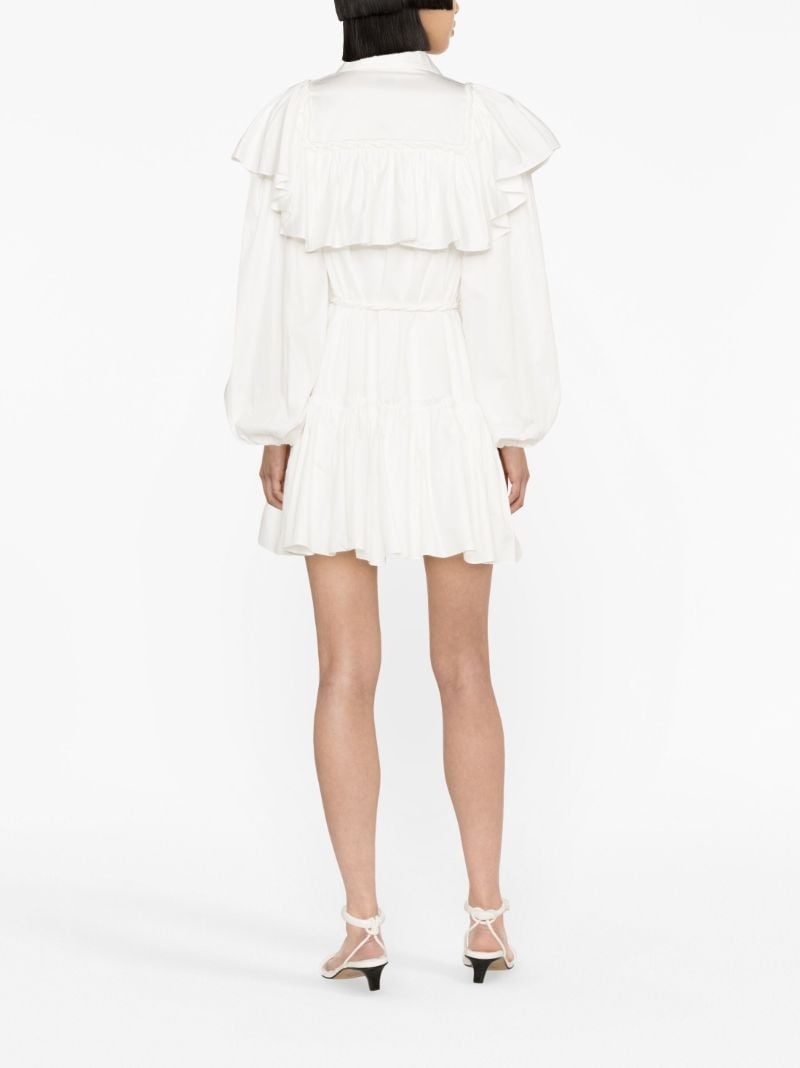 White Dahlia Flounce Mini Dress