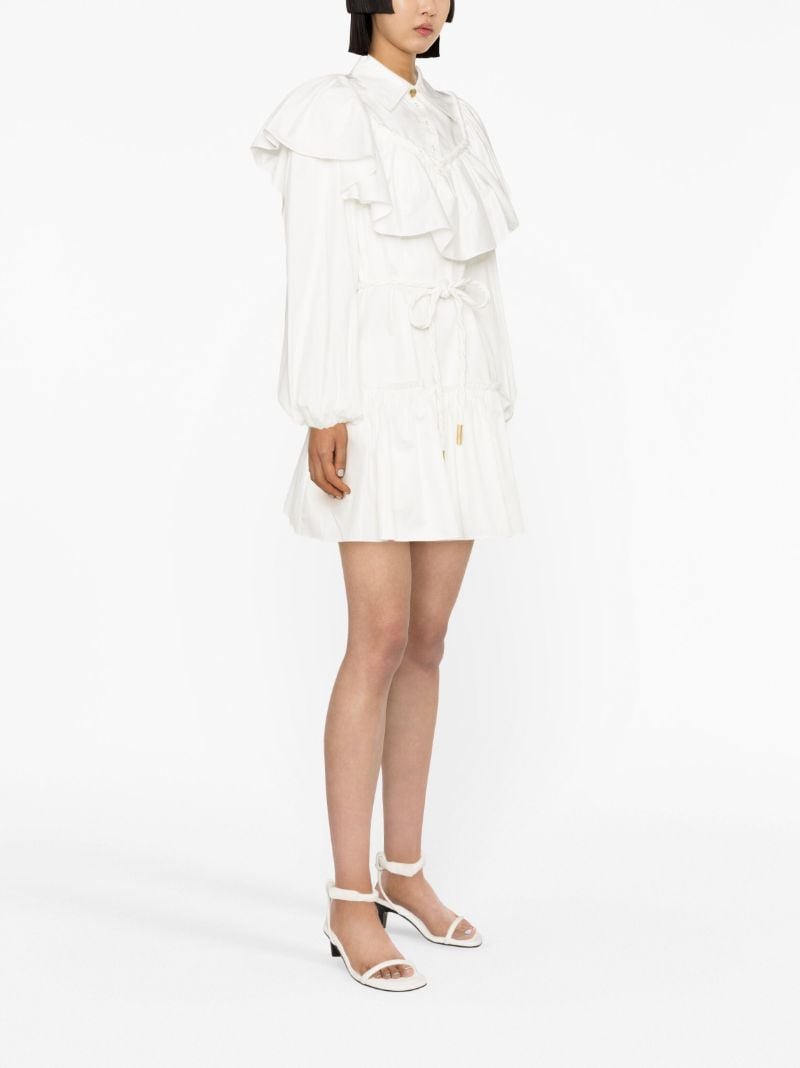 White Dahlia Flounce Mini Dress