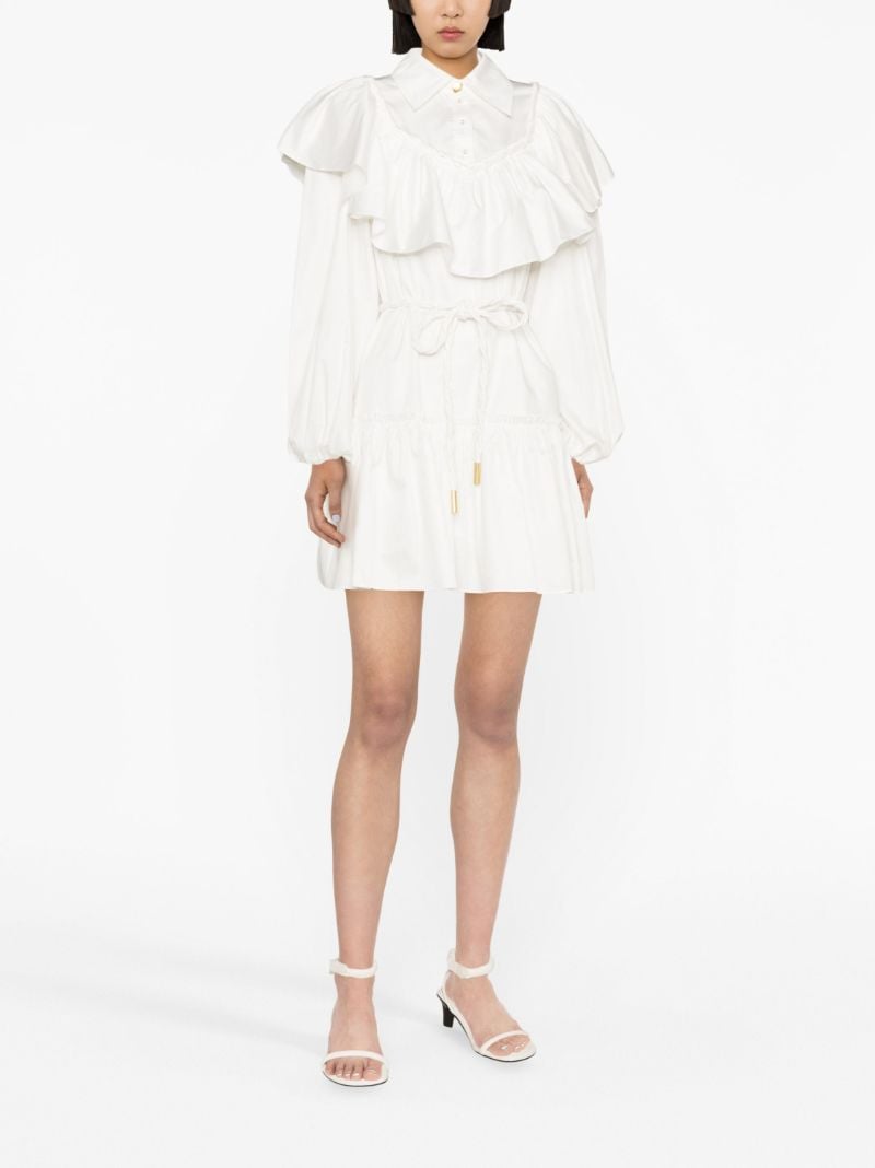 White Dahlia Flounce Mini Dress
