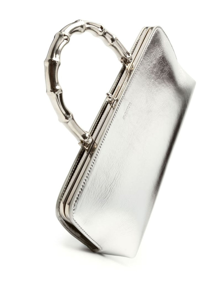 Silver-tone Small Goji Bamboo Tote Bag