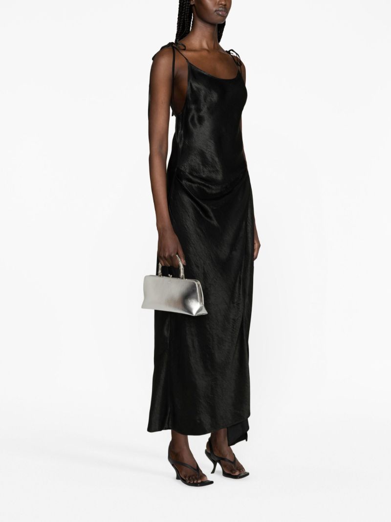 Silver-tone Small Goji Bamboo Tote Bag