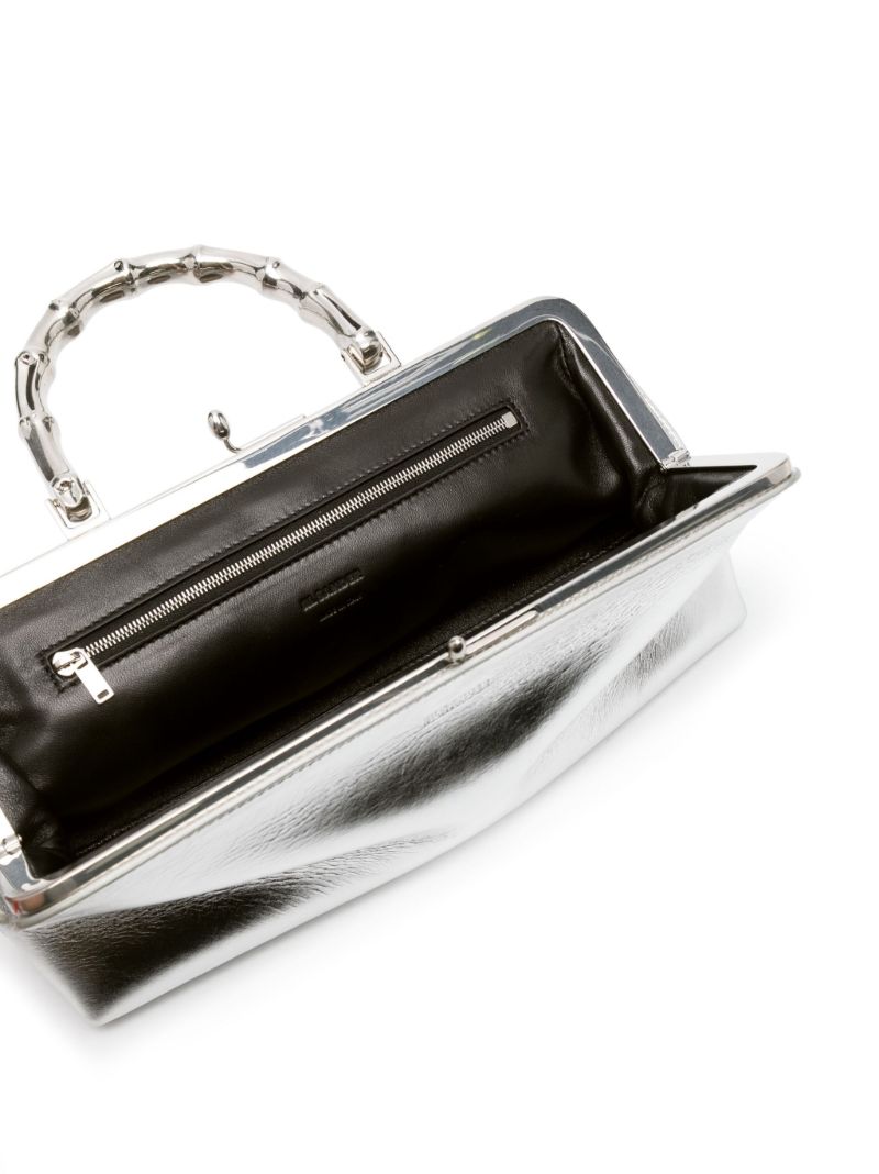 Silver-tone Small Goji Bamboo Tote Bag