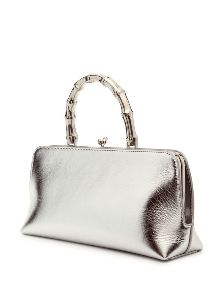 Silver-tone Small Goji Bamboo Tote Bag