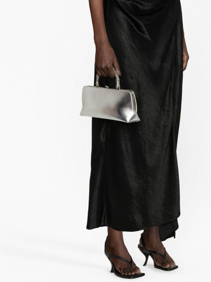 Silver-tone Small Goji Bamboo Tote Bag