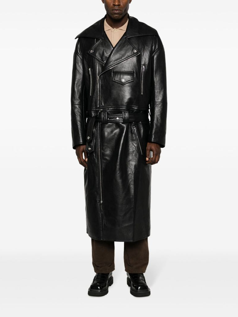 Black Ross Regenerated Leather Convertible Coat