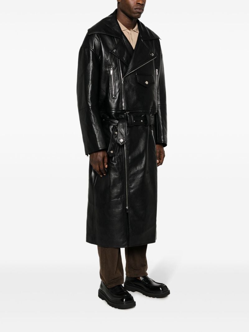 Black Ross Regenerated Leather Convertible Coat