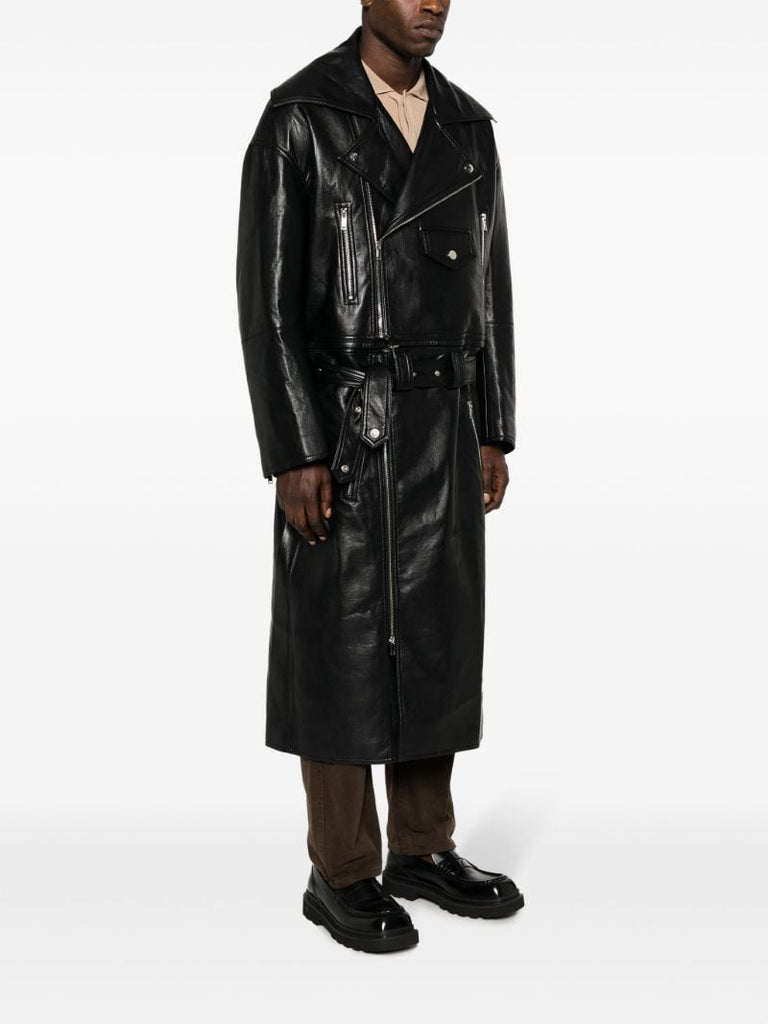 Black Ross Regenerated Leather Convertible Coat