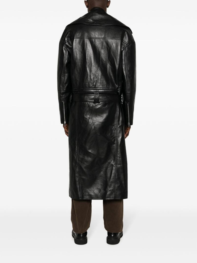 Black Ross Regenerated Leather Convertible Coat