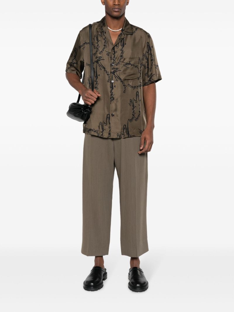 Green Bodil Printed Silk Shirt